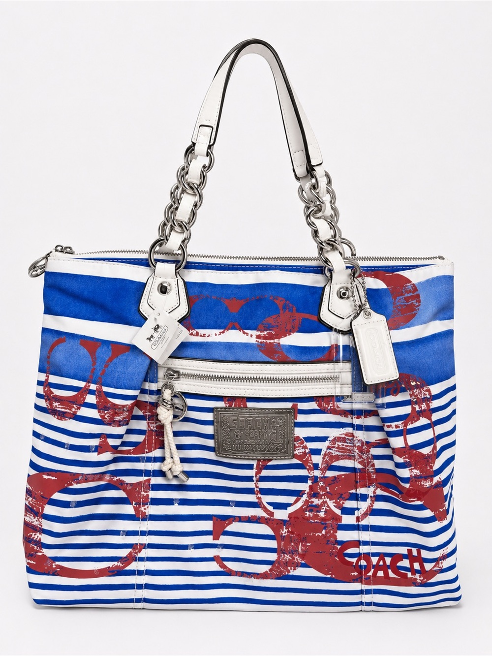 Coach Poppy Rocker Glam Nautical Stripe Tote
Style #16970 | SV/Marine | NWTS